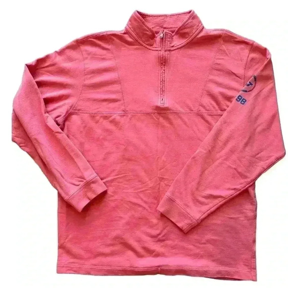 Men’s Vineyard Vines Peach Orange Quarter Zip Pullover Sweatshirt Size XL - Picture 1 of 5